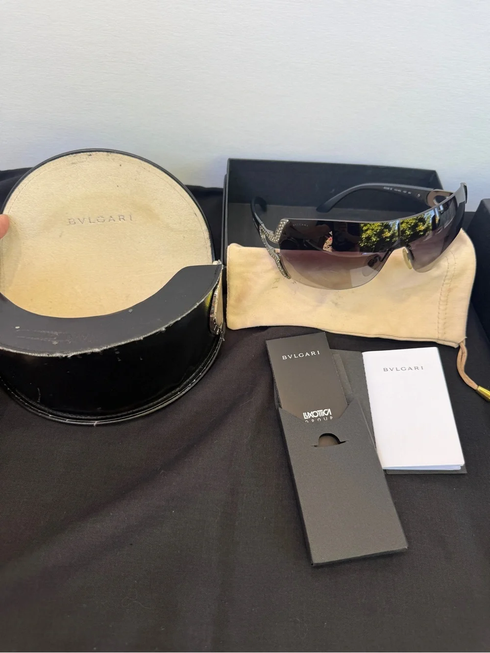 Bvlgari VINTAGE Sunglasses BV6038B Full Pkg 103/8G Lens Grey Gradient, Graduated